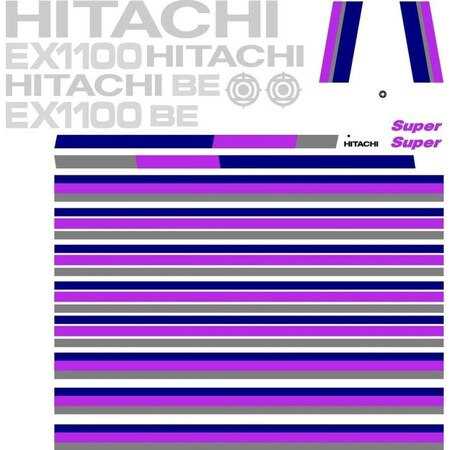 Aftermarket Hitachi EX1100 BE Excavator Decal Set HTEX1100DECALSET